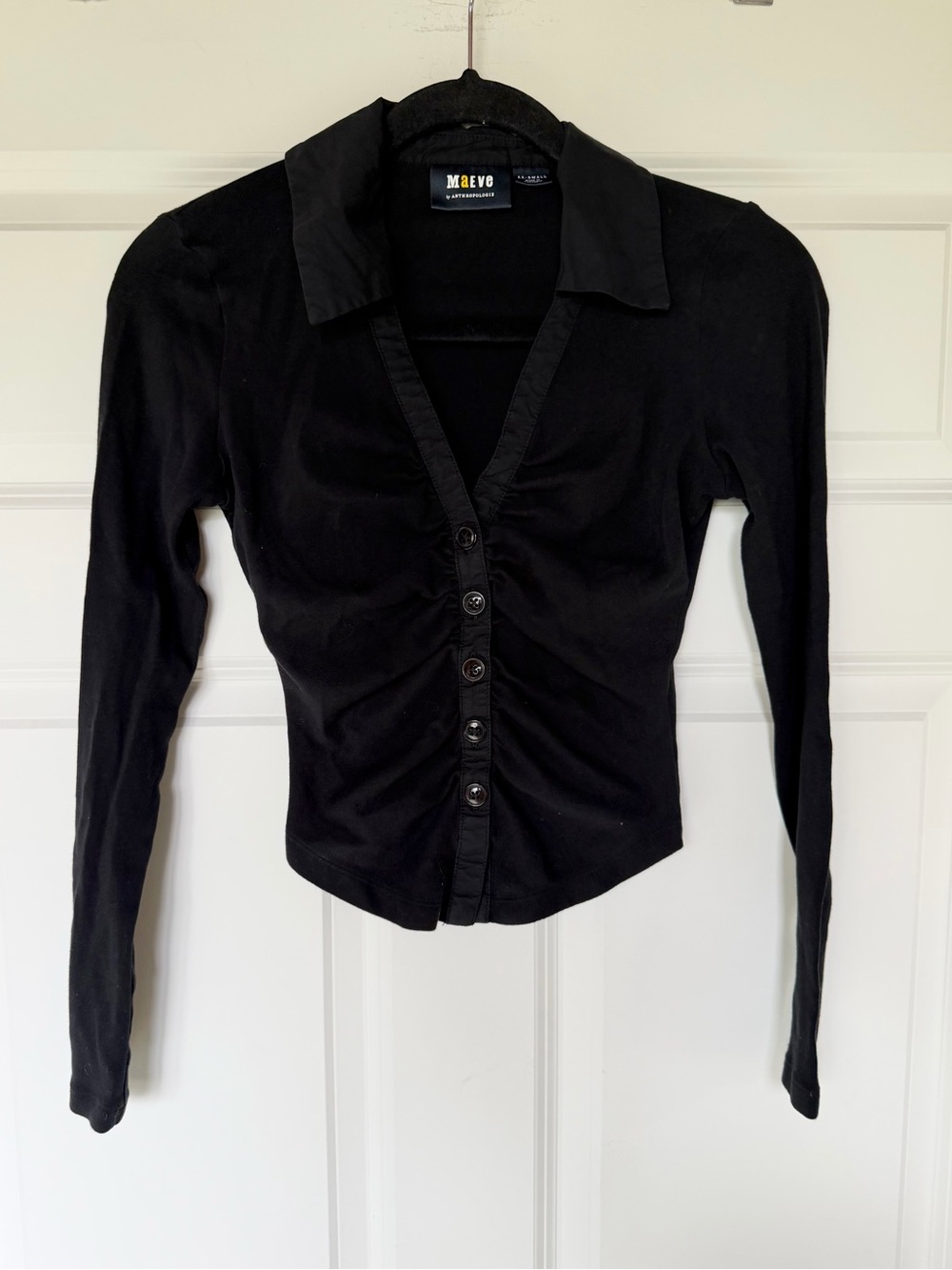 SOLD - DO NOT BUY - 
Maeve by Anthropologie Black Ruched Long Sleeve